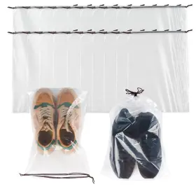 Snwdn 065235585155 50 Pcs Transparent Shoe Bags For Travel 11.8 Inch X 15.7 Drawstring Tra