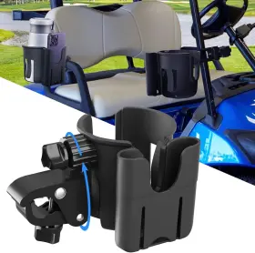 298217 Snyeest Golf Cart Cup Holder With Phone 2-in-1 Adjustable Universal Black