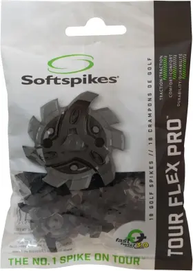 Softspikes 750636407574 Tour Flex Pro Golf Cleats - Fast Twist 3.0 18 Pack Black/silver