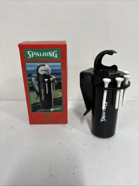 Spalding 020972063339 Vintage Golf Ball And Tee Caddy Holds 3 Balls 5 Tees On Bag Easy