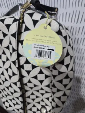 Spartina 449 028672817795 Golf Shoes Bag Kiawah Black And White Canvas