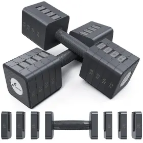 Y22-82002-30 Sportneer Adjustable Dumbbells Hand Weights Set 5 In 1 Weight Adjustment 10