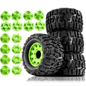 W198 Stmu 12mm/14mm Hex Rc Wheels And Tires Set For 1/10 Trucks - Compatible With