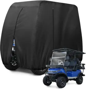 001-l Strtchrg 2/4/4 2 Passenger Golf Cart Cover Fits For Yamaha Ezgo Club Car 420d Black