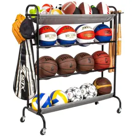 Bs-001 Sttoraboks Basketball Rack 4-layer Ball Rolling Balls Organizer With Baseball Bat