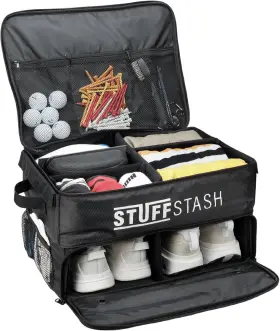 Stuffstash 744110152814 Golf Trunk Organizer With Shoe Compartments 2 Dividers