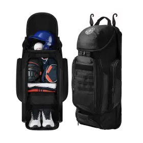 Wxsobs-0001 Sturdum Catchers Gear Bag With Wheels Rolling Baseball And Softball Bags