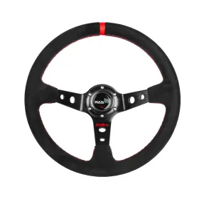 Stw025 Susu New 13.5in 350mm Suede Leather Stitch Deep Dish Sport Racing Car Steering Wheel