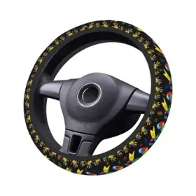 325125 Swkjk Autism Awareness Steering Wheel Cover Anti-slip Sweat One Size Black 3