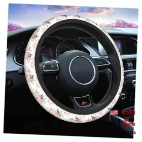Xdoop-c1-130 Swono Watercolor Floral Car Steering Wheel Covers For Men Women Pink Multi-137