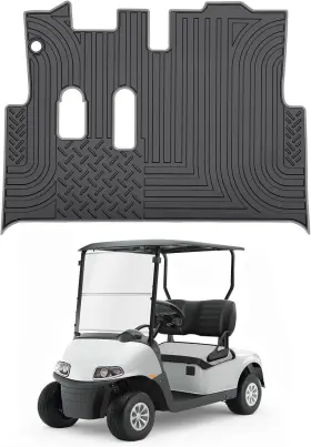 T Tgbros 702999898483 Golf Cart Floor Mat Custom Fit For Ezgo Rxv Black With Grey Trim