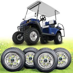 Takelook B08jdz5f2p Golf Cart Wheel Covers 10 Inch Improved 7 Spoke Chromed Hub Caps For