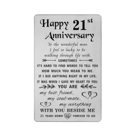 Tw2021 Tanwih 21st Anniversary Card Gifts For Him Husband 21 Year