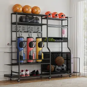 Beysh1aknh Taus Sports Equipment Organizer Golf Bags Storage Stand With Wheel Gear Accessories Rack