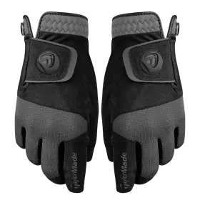 N6406021 Taylormade Rain Control Golf Gloves Pair Black/gray Medium-large Ambidextrous