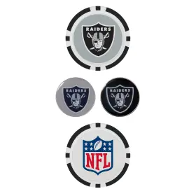 T0235217 Team Effort Nfl Ball Marker Set - Las Vegas Raiders