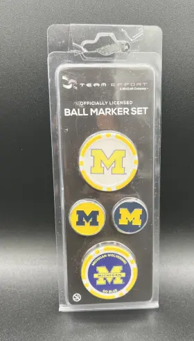 T0320627 Team Effort Ncaa Ball Marker Set - Michigan Wolverines