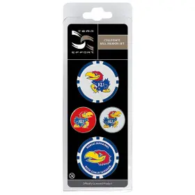T0320717 Team Effort Ncaa Ball Marker Set - Kansas Jayhawks