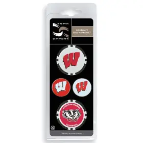 T0322317 Team Effort Ncaa Ball Marker Set - Wisconsin Badgers