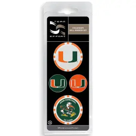 T0323119 Team Effort Ncaa Ball Marker Set - Miami Fl Hurricanes