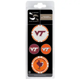 T0324717 Team Effort Ncaa Ball Marker Set - Virginia Tech Hokies