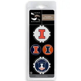 T0325917 Team Effort Ncaa Ball Marker Set - Illinois Fighting Illini