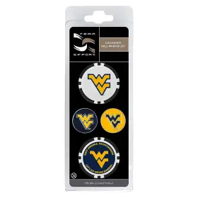 T0328217 Team Effort Ncaa Ball Marker Set - West Virginia Mountaineers