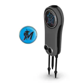 T0369419 Team Effort Switchblade Tool With Ball Markers - Miami Marlins