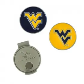 T1258217 Team Effort Ncaa Hat Clip And Ball Markers - West Virginia Mountaineers