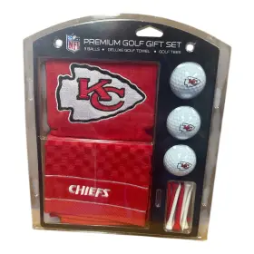 31420 Team Golf New Kansas City Chiefs Premium Gift Set - 3 Balls Embroidered Towel 10 Tees