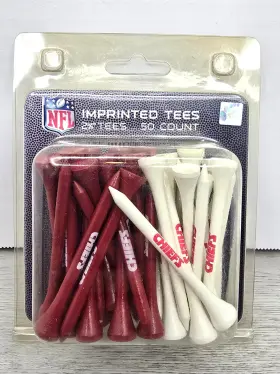 Team Golf 637556314550 New Imprinted Nfl Kansas City Chiefs Tees 50 Pack 2 3/4 Inch Gift Kc Nos