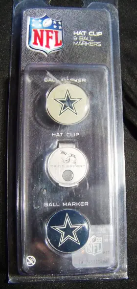 Teameffort 723141024468 New Team Effort Dallas Cowboys Hat Clip With 2 Ball Markers - Sealed