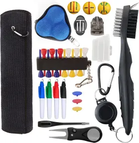 The Golfer Store 445013166139 Golf Essentials Kit 29 In 1 Club Cleaning - Towel Brush