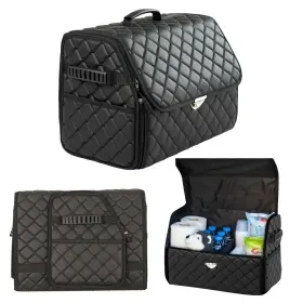 The Mask El Turko 684333012248 Leather Trunk Organizer With Lid For Suv And More Foldable Car Ca