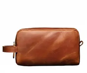 The Tannery 012846849769 Genuine Leather Toiletry Bag For Men And Women Lightweight Pouch F