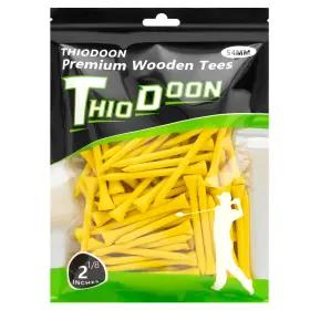 Ys-0004-22 Thiodoon Golf Tees 2 1/8 Inch Less Friction Wood 2-1/8 54mm Yellow