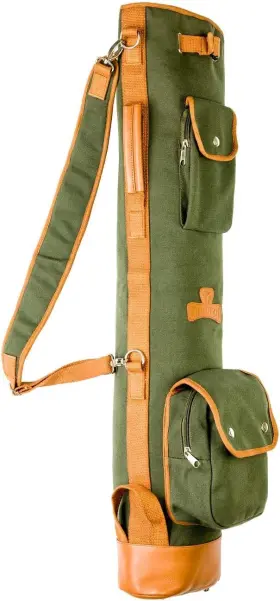 Thorza 860002913476 Sunday Golf Bag For Men And Women Vintage Canvas Leather Green