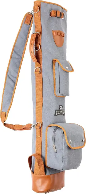 Thorza 860006637019 Sunday Golf Bag For Men And Women - Vintage Canvas Brown Or Tan
