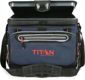Titan By Arctic Zone 061282030642 Deep Freeze Cooler Zipperless Hardbody - 30 Can Navy Blue