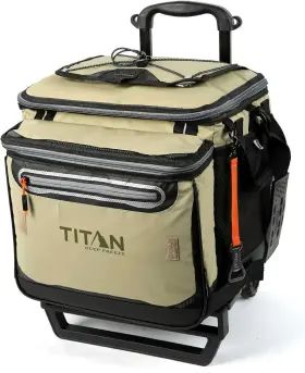 Titan By Arctic Zone 628319105577 Deep Freeze 60 50 10 Can Wheeled Cooler - Collapsible Moss