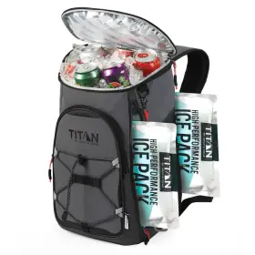 Titan By Arctic Zone 628319697300 16 Quart Eco Backpack Cooler With Ice Walls - Sharkskin Gray