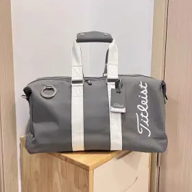 Titleist 084984678134 Golf 2024 Players Boston Bag Fine Leather Color Gray