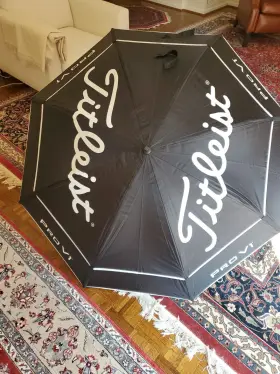 Titleist 196665307810 Tour Double Canopy Umbrella Black And White 90