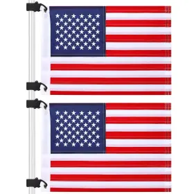 B0d56p9qk7 Tobwolf 2pcs 12 Inch X 18 Golf Cart Flags Easy Installation Embroidery American Fl