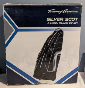 Tommy Armour 400402593320 Silver Scot 2-wheel Golf Bag Travel Cover Open Box