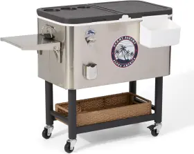 Rc300sstb-103us-1 Tommy Bahama 100 Quart Rolling Stainless Steel Cooler With Qtz