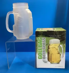 15oz-clear Top Shelf Barber Supplies Llc Ithoughtful 19th Hole Golfbag Shaped Glass Beer Drink Mug Stein With Handle New
