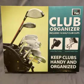 Total Vision 841437104349 Golf Club Bag Organizers 14 Clips Easily Holds Clubs New- Open Box