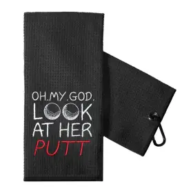 Gt-005 Touner Oh My God Look At Her Embroidered Golf Towels Funny Pink Towel G