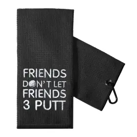 Gt-017 Touner Friends Donftt Let 3 Putt Golf Towels With Clips Embroidered Ge